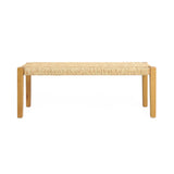 Angie - Bench Outdoor Seating Acacia Wood Faux Rattan - Teak