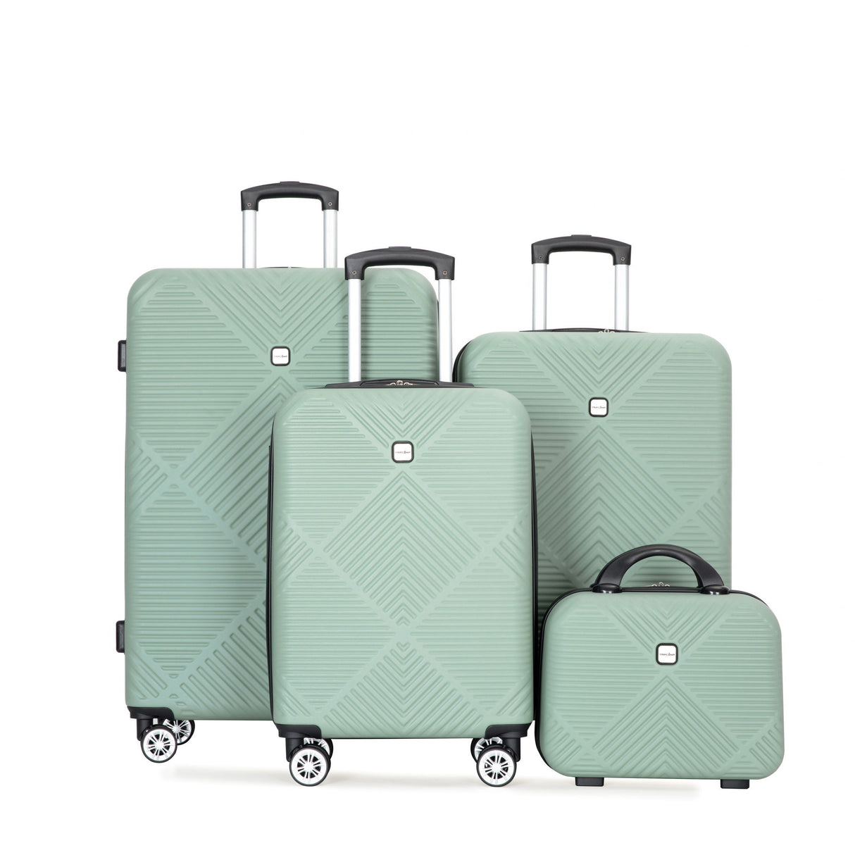 4 Piece Lightweight Suitcase, Makeup Box, Aircraft Wheels