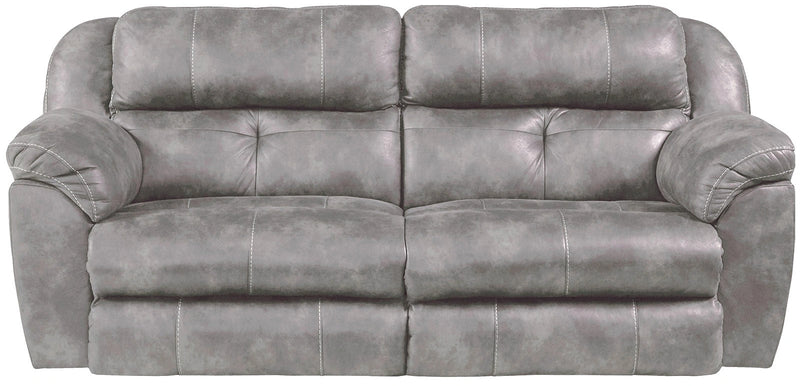 Catnapper Ferrington Power Headrest w/ Lumbar Power Lay Flat Reclining Sofa in Steel