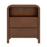 Lionel - Mid-Century Modern Nightstand 2 Drawer - Brown