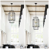 8 Light Lantern Chandelier Lighting, Entryway Chandeliers For High Ceilings, Chandeliers For Dining Room, Foyer, Entry, Staircase, Hallway, Height Adjustable (E12 Bulbs Not Included)
