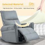 270° Power Swivel Rocker Glider Recliner Chair With USB Ports