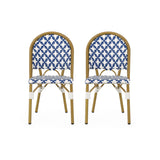 Chic French Bistro Chair With Durable Rattan And Aluminum Frame