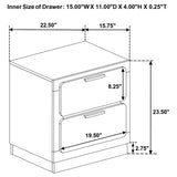 Modern Luxury Nightstand With 2 Drawer Storage