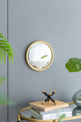 Round Mirror, Circle Mirror With Iron Frame For Living Room Bedroom Vanity Entryway Hallway