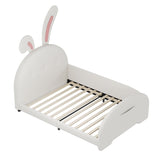 Upholstered Rabbit-Shape Princess Bed With Headboard And Footboard