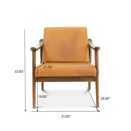 Brandon - Antique Leather Lounge Chair - Brown / Tan