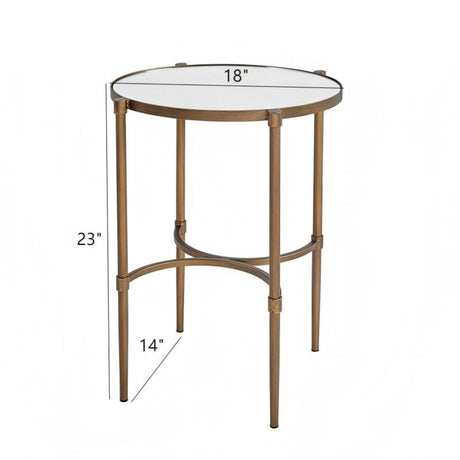 Bedford - Oval Mirror Accent Table - Antique Bronze