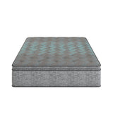 Comfort Care - 12" Twin Hybrid Euro Top Mattress, Plush Comfort With Individual Pocketed Coil - Gray / Blue