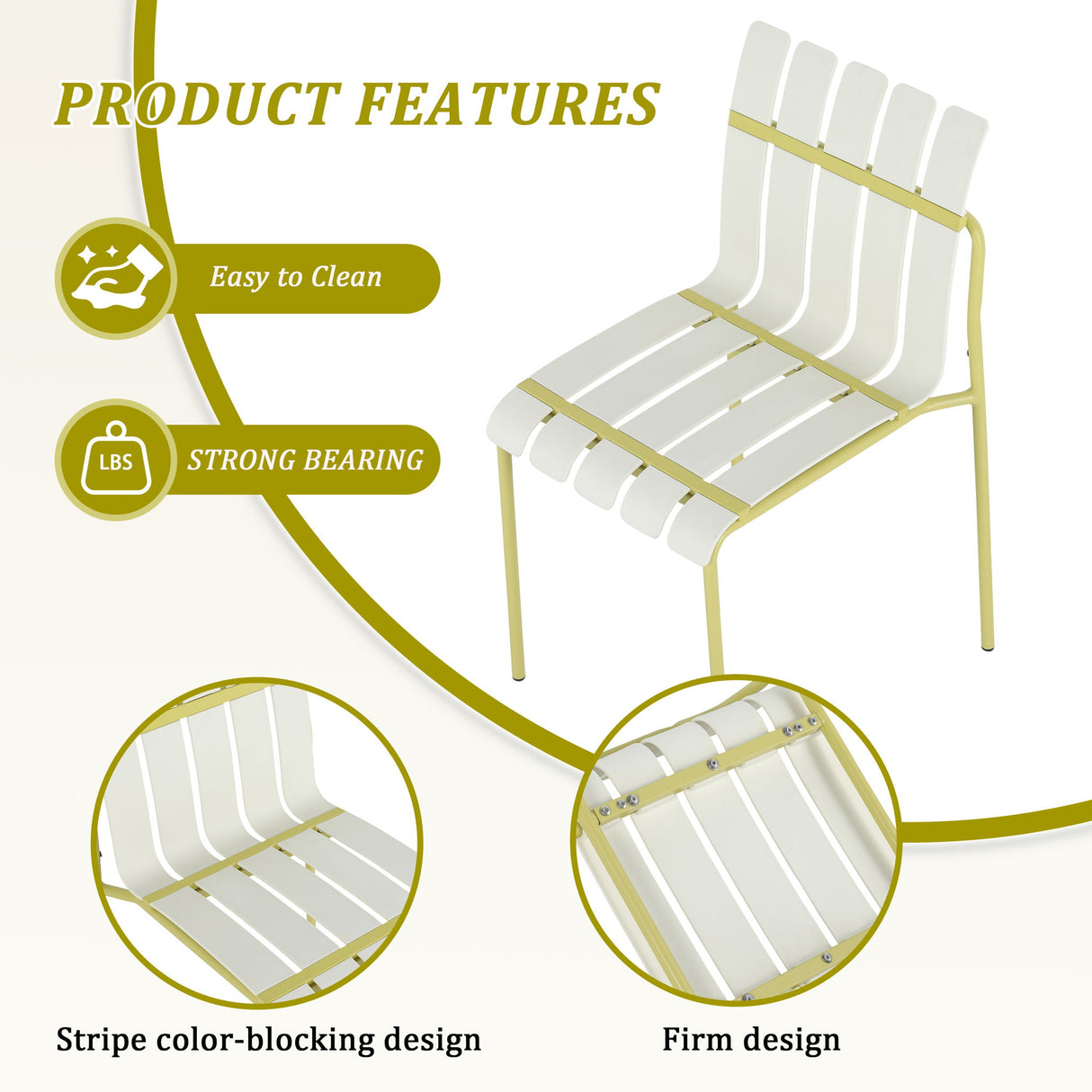 4 Piece Set Of Modern Color Block Designed Single Chairs