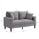 High Resilience Loveseat Sofa With Wooden Frame