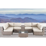 Elegant 4 Person Wicker Patio Seating Set With Cushions And Glass Top Table