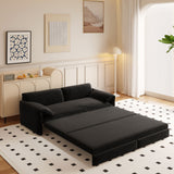 Pull Out 3 In 1 Convertible Sleeper Sofa With Side Storage, Multi Functional