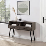 Contemporary 2 Drawer Angled Entry Table - Slate Gray
