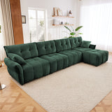Sofa Set With Ottoman And Pillows, Textured, High Resilience Cushions
