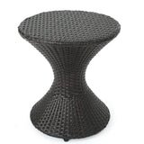 Highest Quality Wicker Hourglass Shaped Side Table - Brown Multi