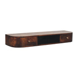 Lunar - Floating Console With 2 Drawer - Chestnut