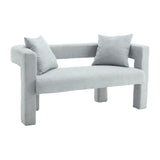 Modern Chenille Loveseat Sofa, Comfy Upholstered 2 Seater