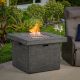 Anchorage - Wood Square Fire Pit 40, 000 Btu - Gray