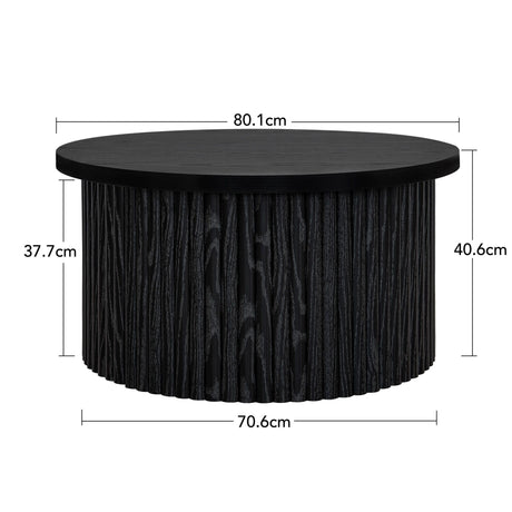 Coffee Table, Round Coffee Table, Modern Side Tables Accent End Table For Living Room, Apartment - Black
