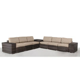 Elegant Outdoor Rattan Wicker 6 Person Seating Group With Cushions