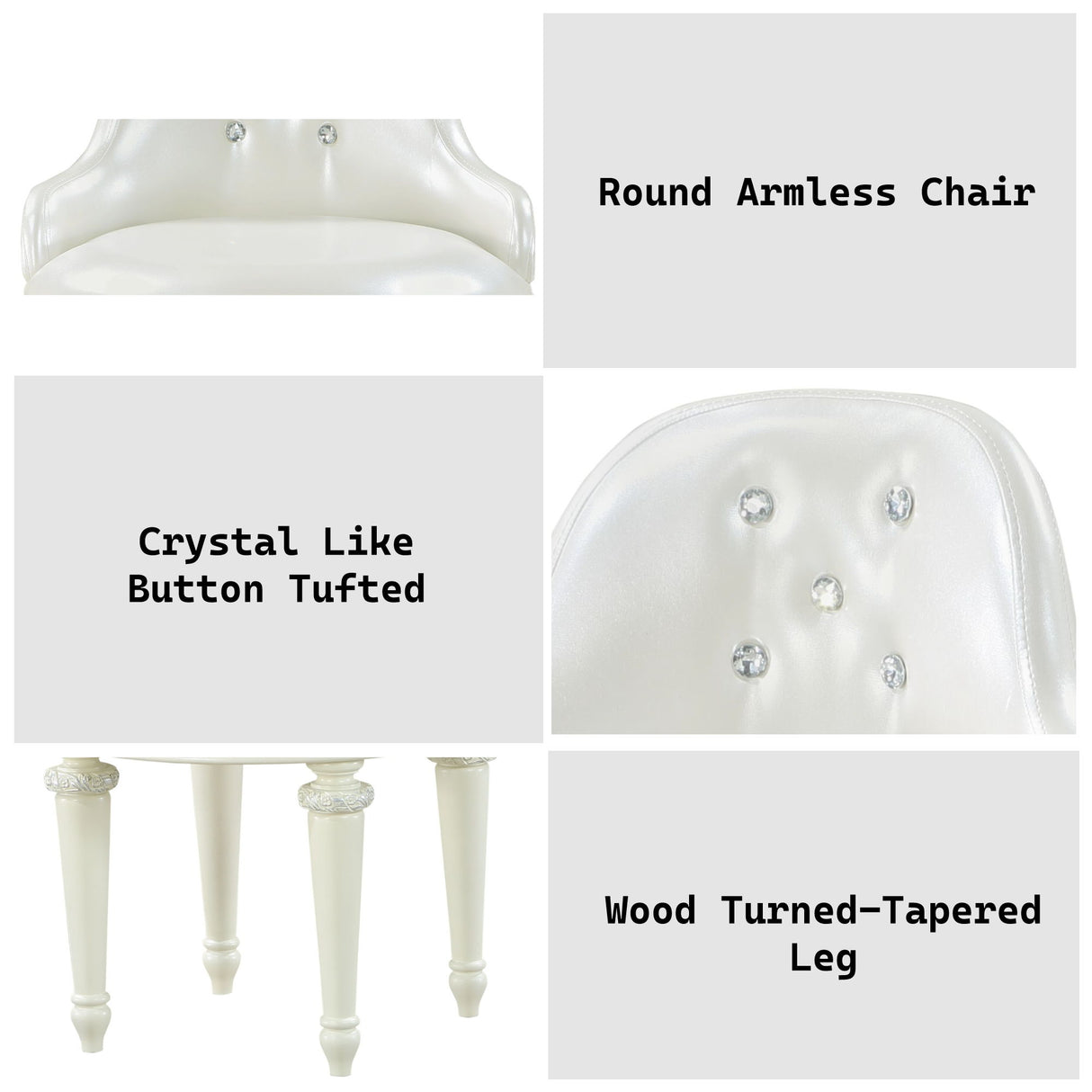 Dorothy - Vanity Chair With Swivel Chair Only - Ivory