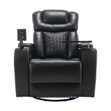 270 Degree Swivel Power Recliner With Tray Table, Phone Holder, Cup Holder, USB Port