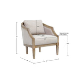 Classic Chair With Solid Wood Frame And Jacquard Upholstery - Beige