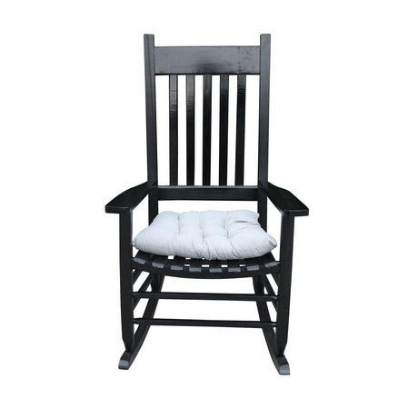 Classic Wooden Porch Rocker Chair White Populus Wood Comfortable Design