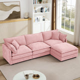 Contemporary Modular Sectional Sofa Set With Movable Ottoman