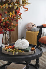 Chenille Weighted Pumpkin Ornament Decor For Holiday Harvest Festival Fall Festival & Thanksgiving