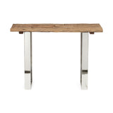 Rustic Glam Console Table With Reclaimed Wood And Iron Frame - Natural