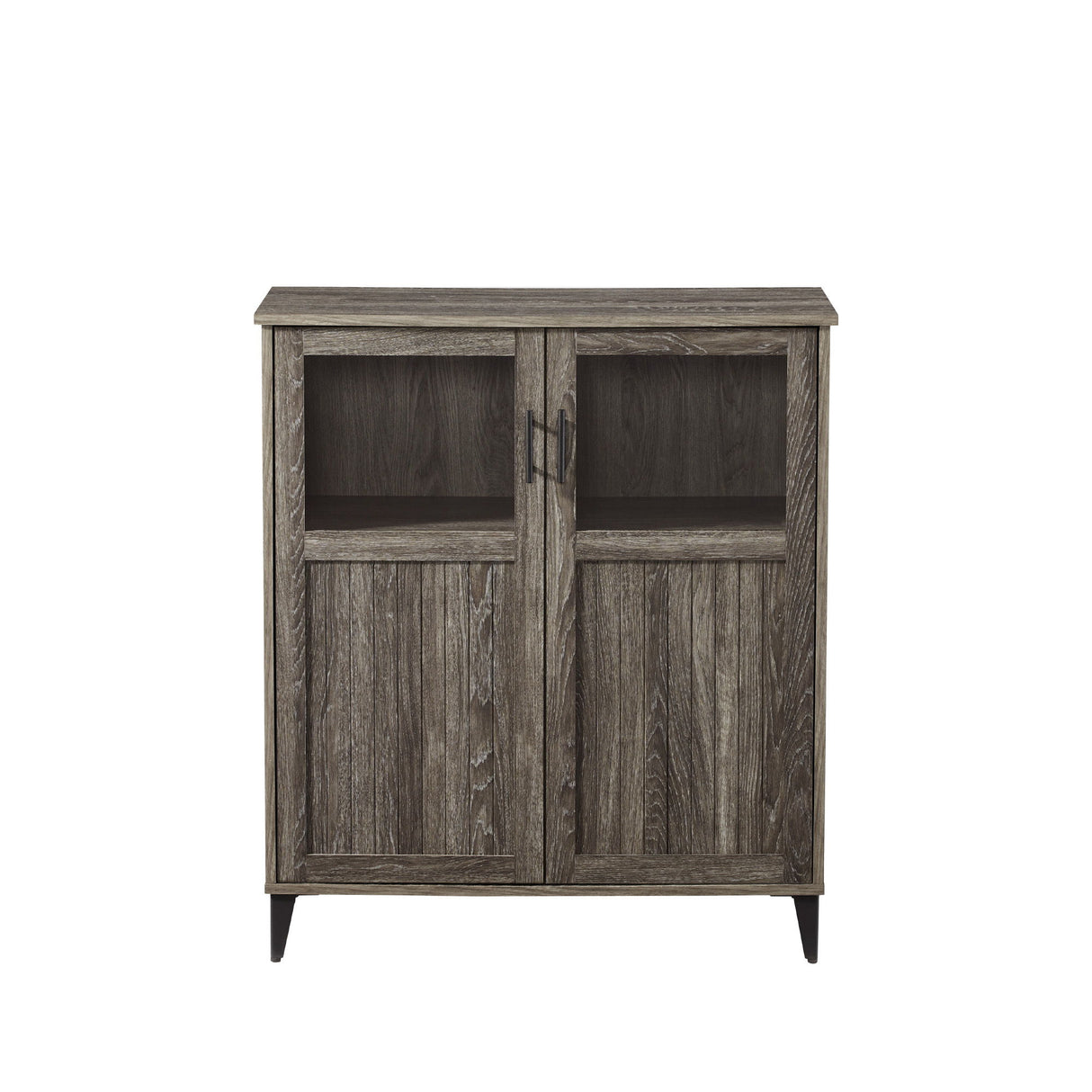 Modern Grooved Door Accent Cabinet