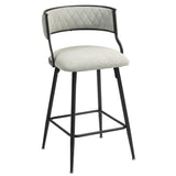 Counter Height Bar Stools With Powder Coating Base And Footrest (Set of 2) - Beige