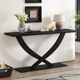 Console Table With Cross Leg Base And Reinforced Support Plate