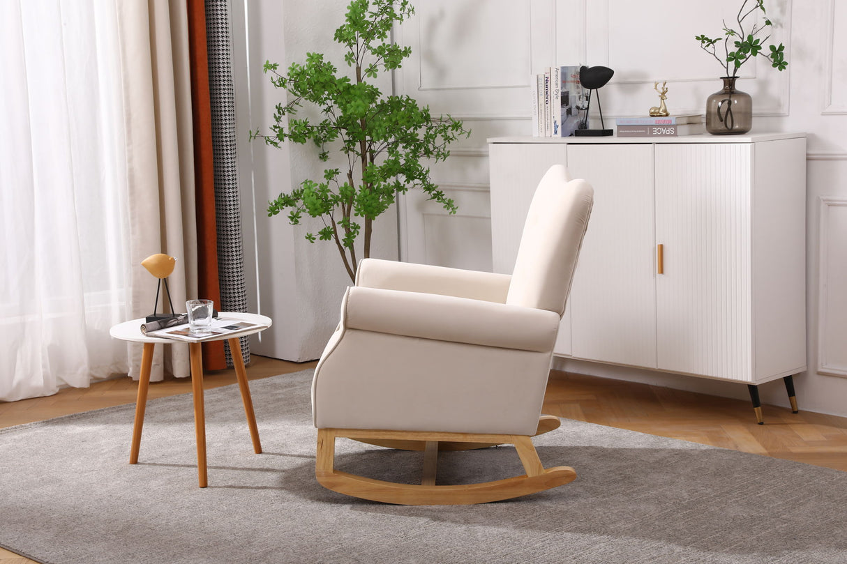 Modern Rocking Chair, Upholstered Accent Chair For Nursery, Small Contemporary Rocke