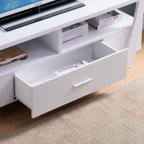 Contemporary TV Stand With 4 Shelves And 1 Drawer