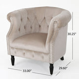 Celestialis - Upholstered Club Chair With Tub Design And Rolled Recessed Armrests
