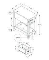 Accent End Table, 2 Tier, Narrow, Storage Drawer, Transitional - Walnut