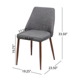 Modern Dining Chair With Iron Legs And Wood Finish