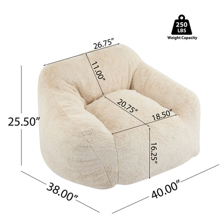 Auch - Indoor Armchair Style Bean Bag - Beige