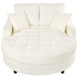 Modern Chaise Lounge Upholstered Sofa Couch With Tufted Seat And Detachable Pillows For Living Room
