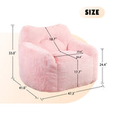 Beanbag Sofa Chair With Armrests Stuffed High Density Foam