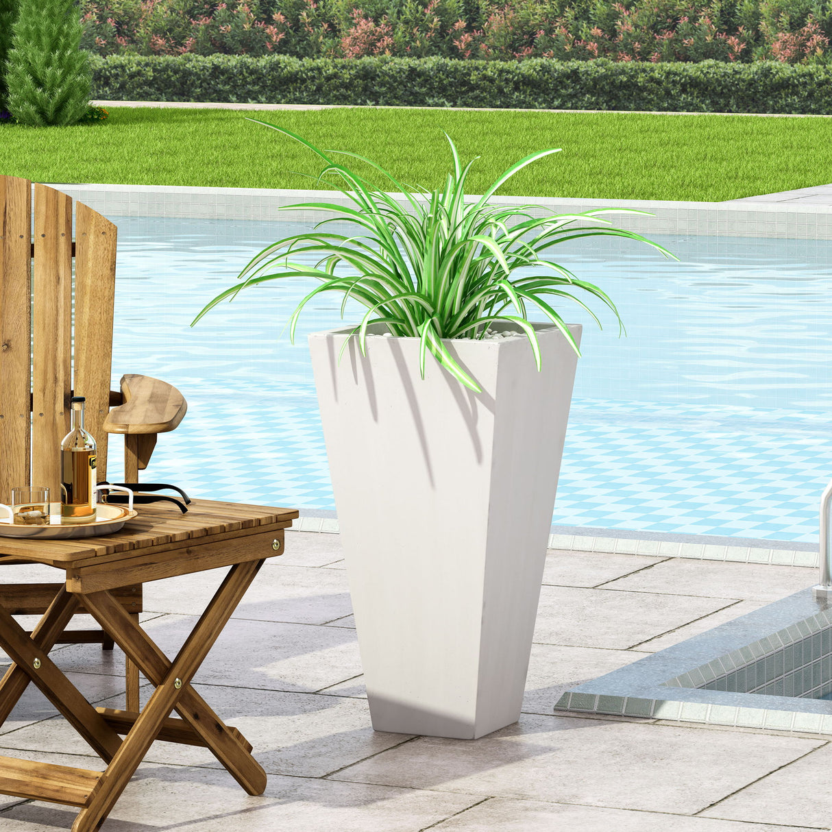 Outdoor Modern Cast Stone Planter