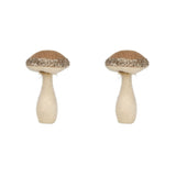 Mushroom Holiday Ornament, For Harvest Festival Fall Festival & Thanksgiving Table Decorations (Set of 2) - Beige / Light Brown