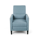 Repose Upholstered Recliner Chair With Nailhead Trim And Side Pocket - Light Blue