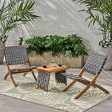 Kayla - Outdoor Foldable 2 Seater Chat Set - Brown / Gray
