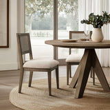 Modern Armless Dining Chair With Cane Back (Set of 2)