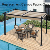 Replacement Canopy Top Cover Fabric For Outdoor Patio Retractable Pergola Sun-Shelter Canopy