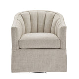 Solitude - Skirted Swivel Accent Chair With Hemp Like